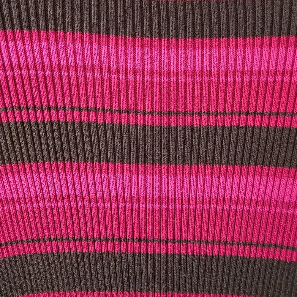 Petite Sophisticate LS Striped Ribbed Turtleneck Top | Like New | SP | Pink BRN - Picture 12 of 15
